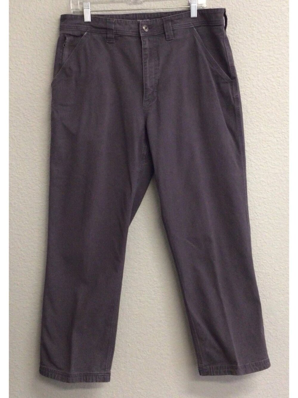 Duluth Trading Flex Fire Hose Gray Chino Pants Size 36 X 28.5”